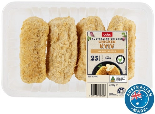 Coles RSPCA Approved Chicken Breast Kyiv Garlic Butter 700g