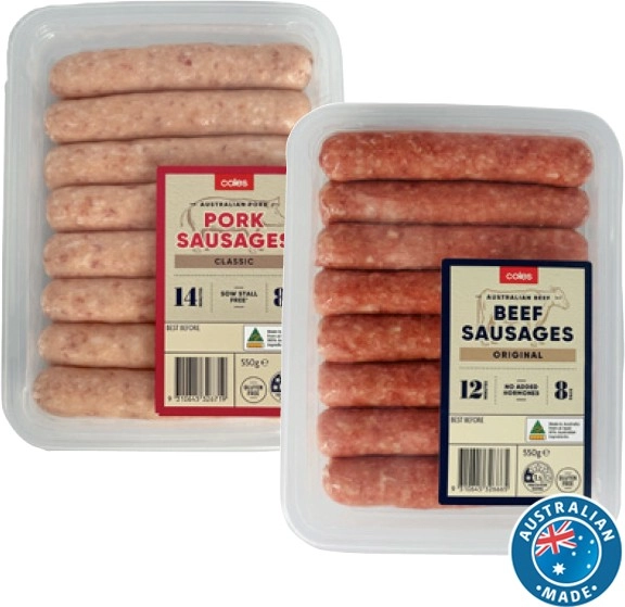 Coles Sausages 550g