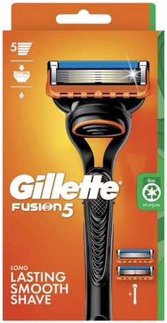 Gillette Fusion 5 Razor Kit with 2 Refill Blades 1 Pack