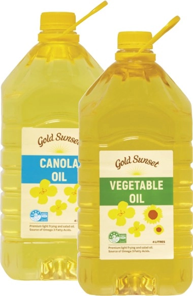 Gold Sunset Canola or Vegetable Oil 4 Litre