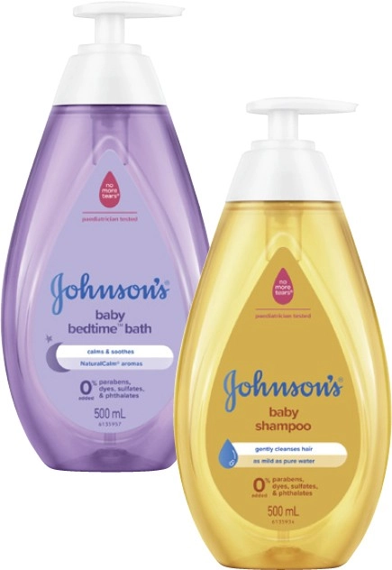 Johnson's Baby Bedtime Bath or Shampoo 500mL