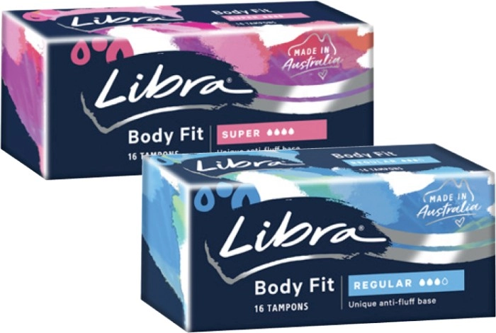 Libra Body Fit Tampons Regular or Super 16 Pack