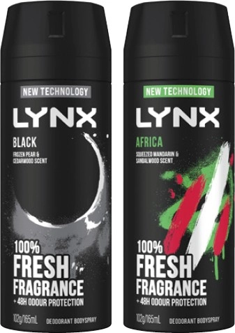 Lynx Antiperspirant Deodorant or Bodyspray 165mL