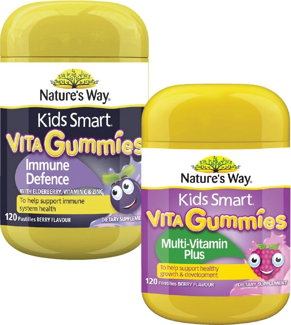 Nature's Way Kids Smart Vita Gummies Multi-Vitamin Plus or Immune Defence 120 Pack^^