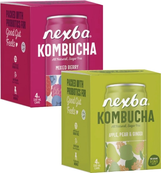 Nexba Kombucha Cans 4x330mL