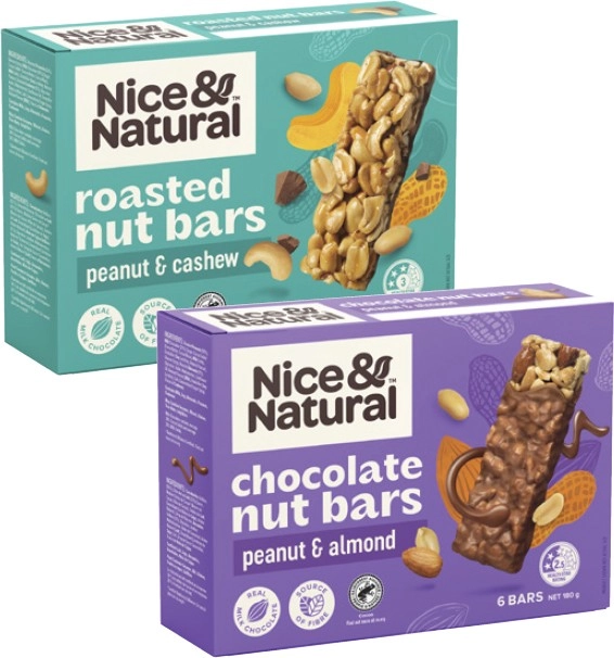 Nice & Natural Nut Bars 180g-192g