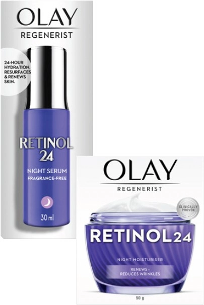 Olay Regenerist Retinol24 Night Serum 30mL or Moisturiser 50g