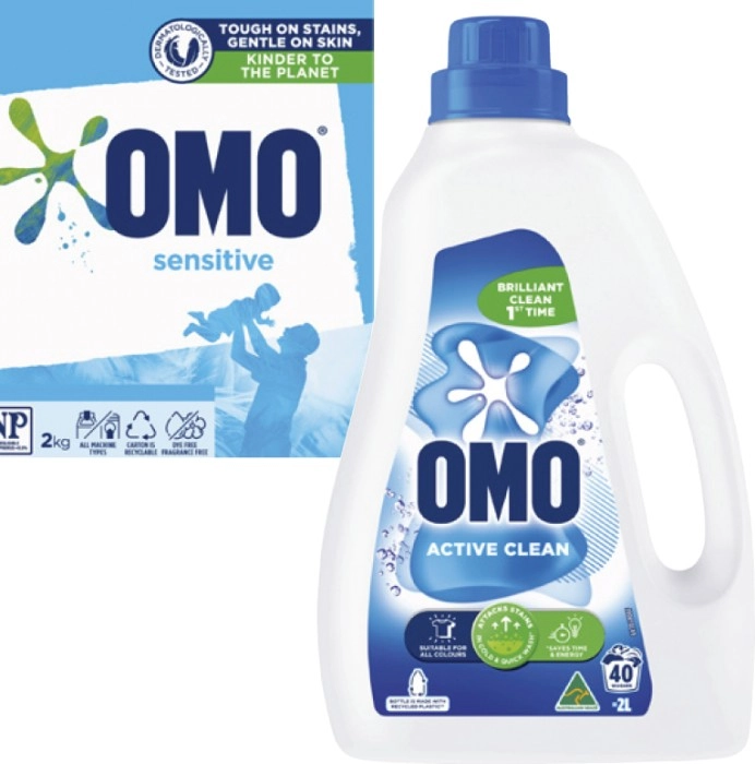 Omo Laundry Liquid 2 Litre or Powder 2kg