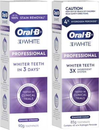 Oral B 3D White Professional Toothpaste 85g-90g