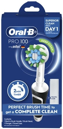 Oral B Pro 100 Cross Action Electric Toothbrush 1 Pack