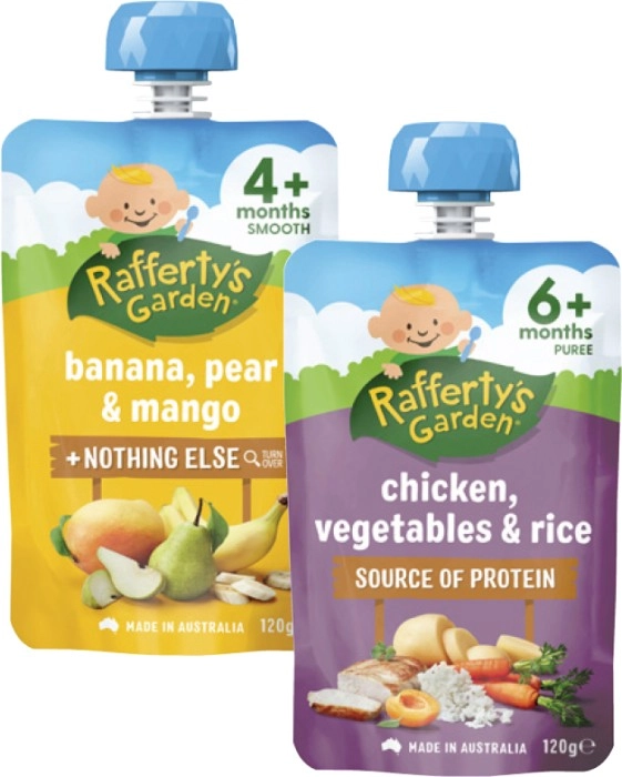 Rafferty's Garden 4+ Months, 6+ Months or 8+ Months Baby Food Pouch 120g