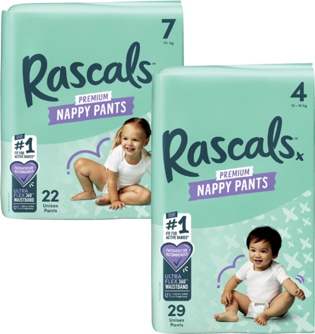 Rascals Premium Nappy Pants 22 Pack-29 Pack