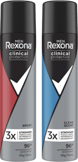 Rexona Clinical Protection Antiperspirant Aerosol Deodorant 180mL