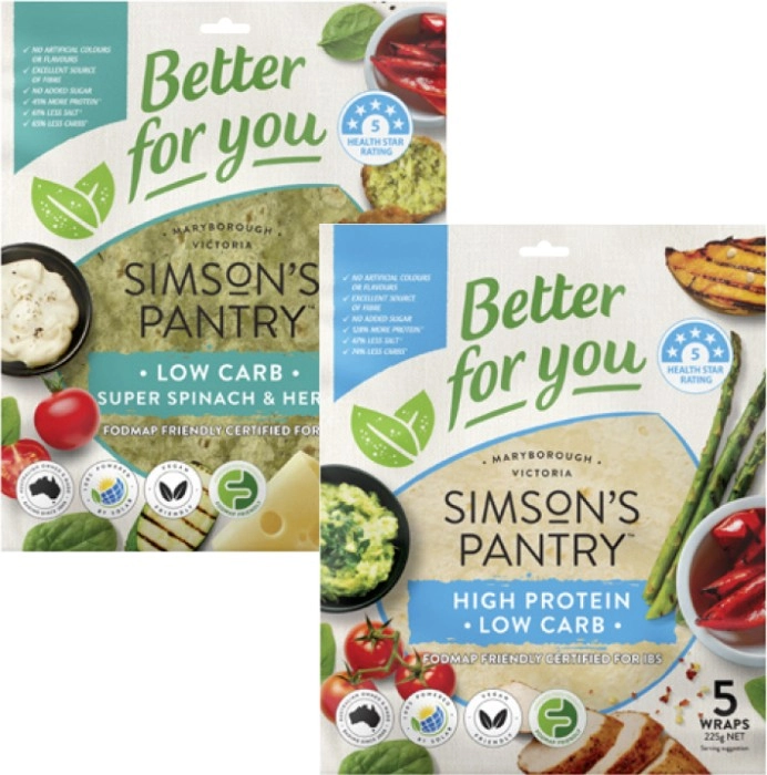 Simson's Pantry Better For You Wraps 210g-225g