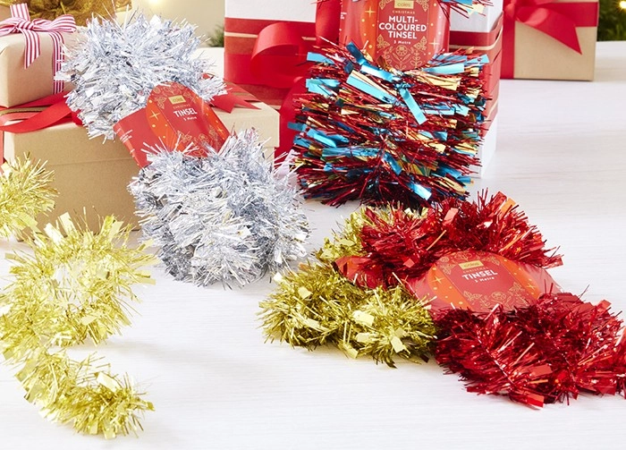 Tinsel 3 Metre Red Gold or Silver