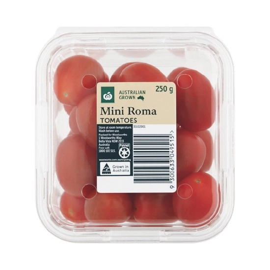 Australian Mini Roma Tomatoes 250g Pack