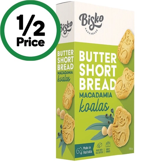 Bisko Bakehouse Butter Shortbread Macadamia Koalas 150g