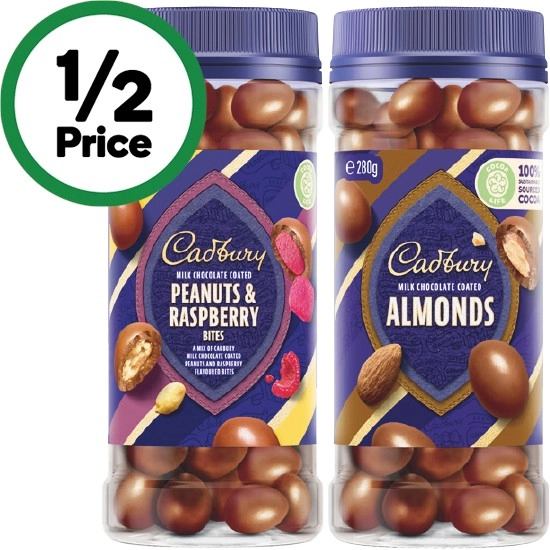 Cadbury Chocolate Coated Fruit & Nut Varieties 280-340g