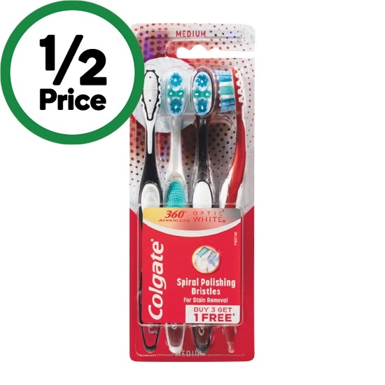 Colgate 360 Advanced Optic White Toothbrush Pk 4