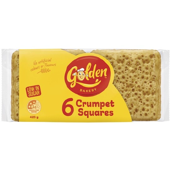 Golden Crumpets Squares Pk 6