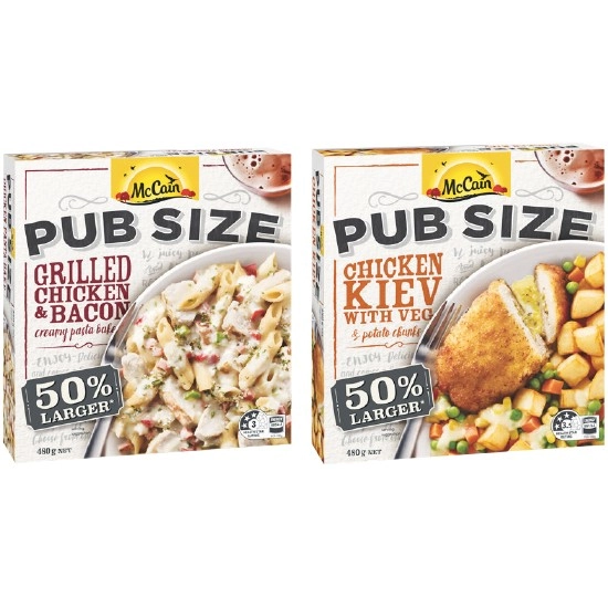 McCain Pub Size Frozen Meal Varieties 480-500g