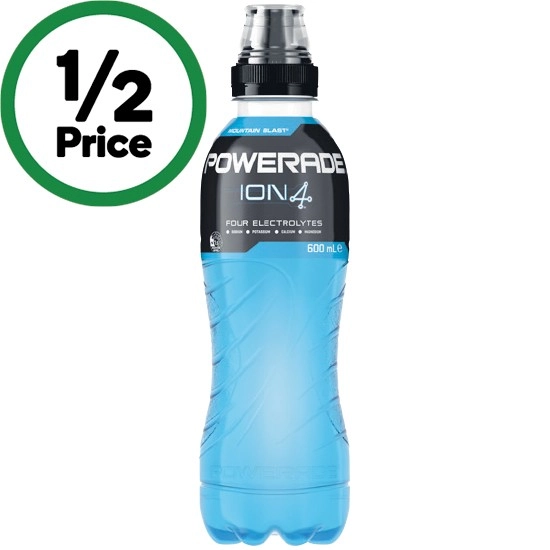 Powerade Flo Cap or Active Water 600ml