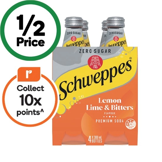 Schweppes Mixers or Mineral Water 4 x 300ml