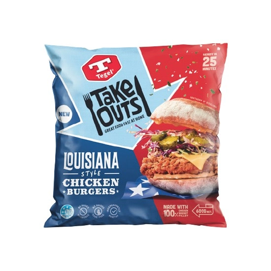 Tegel Take Outs Louisiana Style Chicken Burger 600g