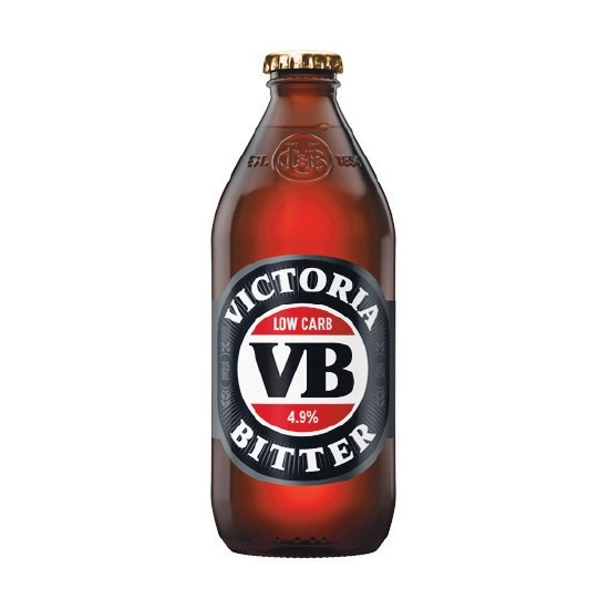 Victoria Bitter Low Carb Bottles 24x375ml