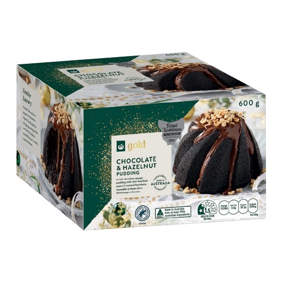 Woolworths Gold Chocolate Hazelnut Pudding 600g