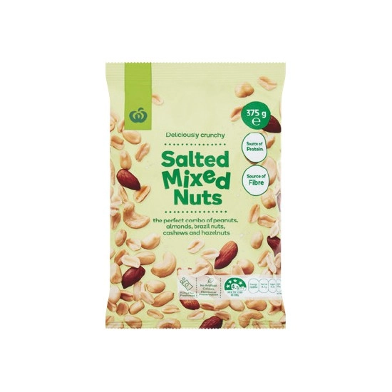 Woolworths Salted Mixed Nuts 375g