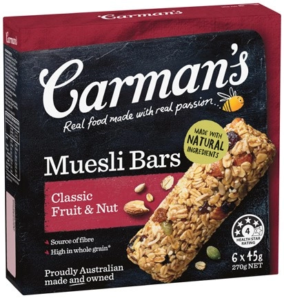 Carman’s Muesli, Nut or Protein Bakes Bars 4‑6 Pack Selected Varieties