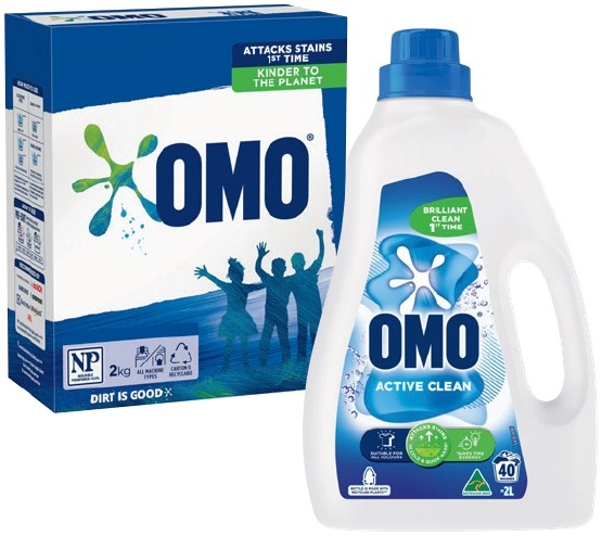 OMO Laundry Liquid 2 Litre or Powder 2kg Selected Varieties