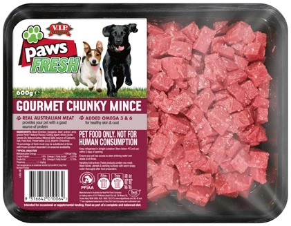 Paws Fresh Pet Food 600g Selected Varieties (From the Meat Dept)