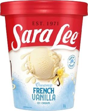 Sara Lee Ice Cream Tub 1 Litre or 475mL Selected Varieties