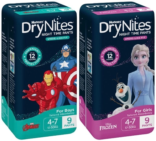 Huggies DryNites Pants 8-10 Pack Selected Varieties