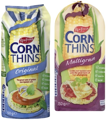 Real Foods Corn or Rice Thins 125-150g Selected Varieties