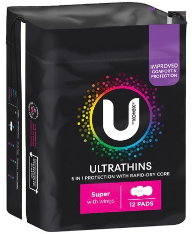 U By Kotex Ultrathins Pads 8-14 Pack Selected Varieties