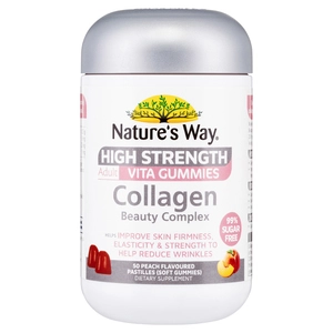 Nature's Way High Strength Adult Vita Gummies Collagen Beauty Complex Peach Flavoured 50 Gummies