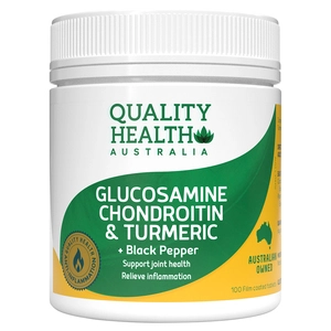 QUALITY HEALTH Glucosamine, Chondroitin + Turmeric 100 Tablets