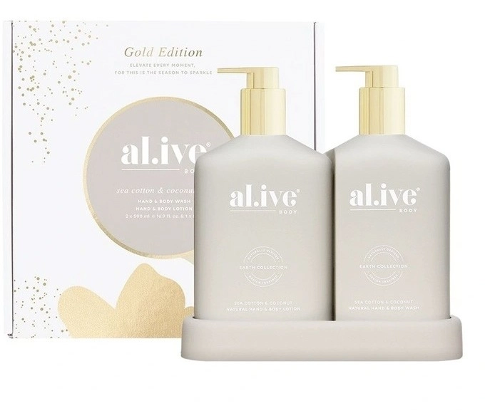 al.ive Body Wash & Lotion Duo Sea Cotton & Coconut Gold Edition