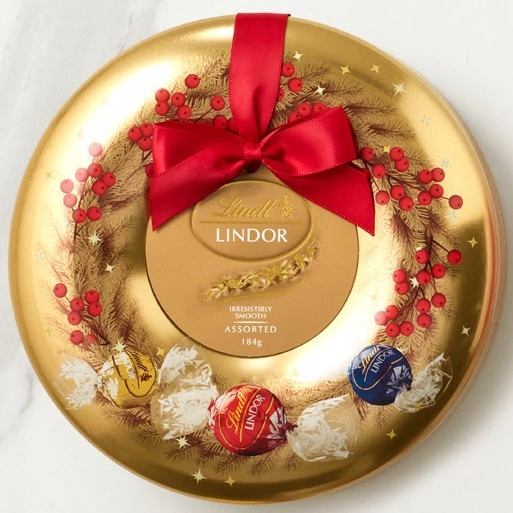 Lindt Lindor Small Wreath Tin 184g