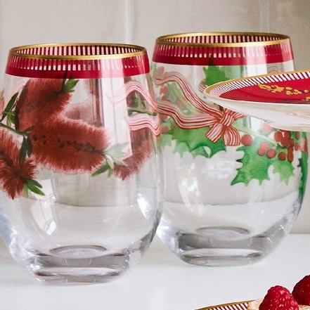 Maxwell & Williams Festive Flora Glassware Set of 2