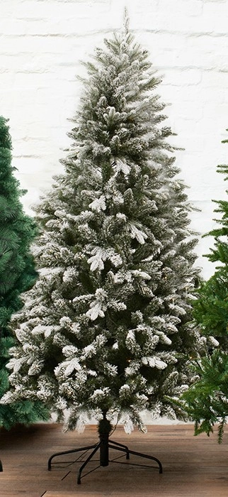 Myer Giftorium Arrow Pine Flocked Pre-Lit Trees in 180cm or 210cm