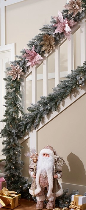 Myer Giftorium Harvest Flocked Pine Pre-Lit Garland 182cm