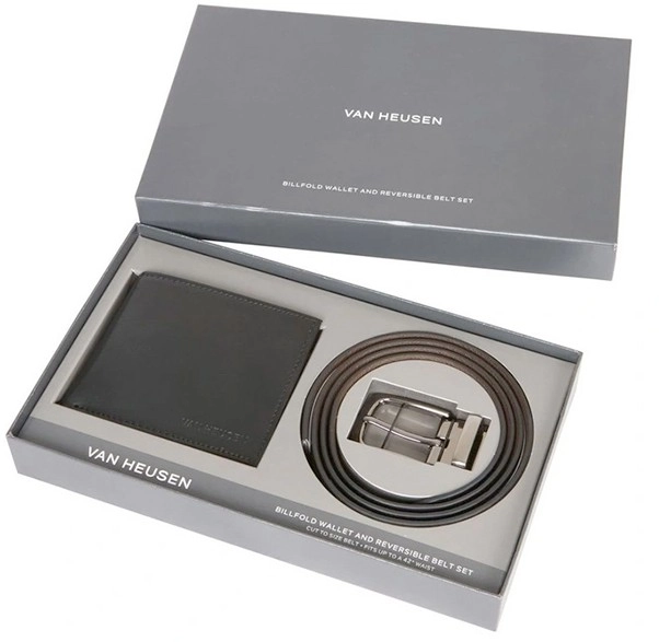 Van Heusen Belt and Wallet Gift Set in Black