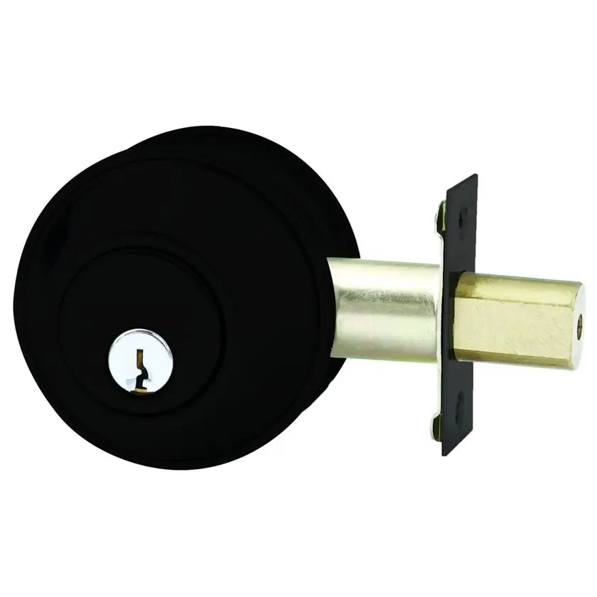 Lockwood Double Cylinder 7107 Symmetry Deadbolt Matt Black DP