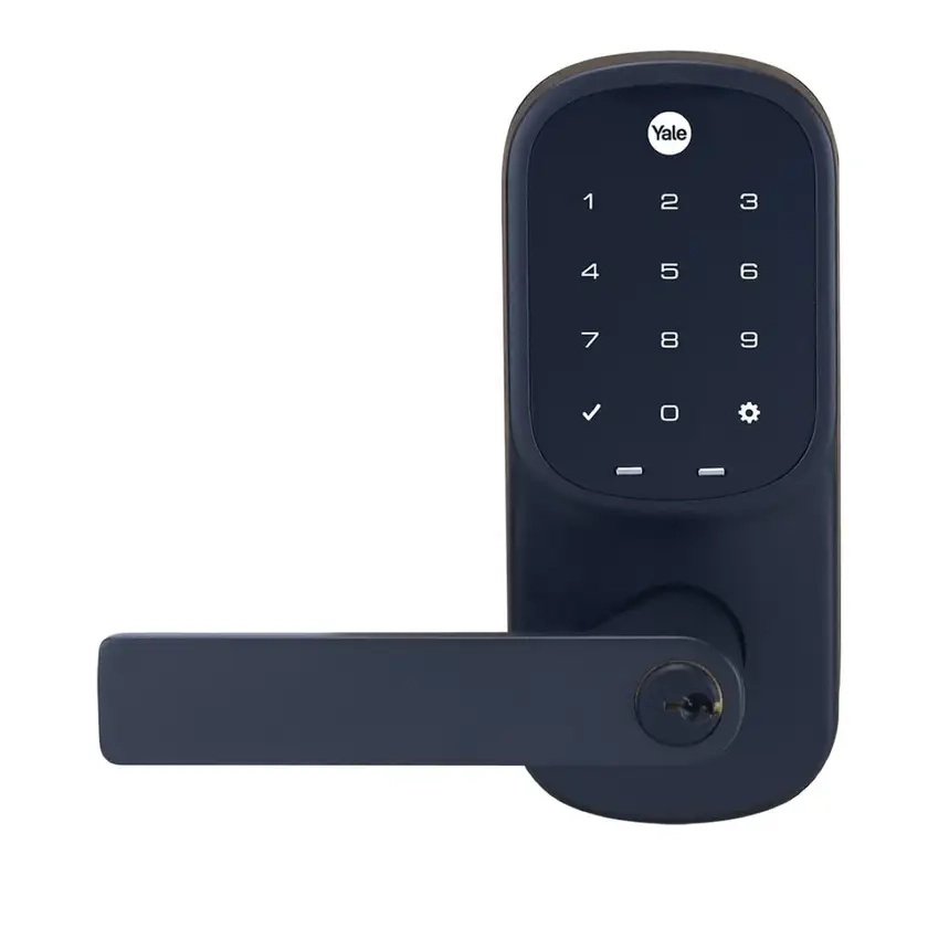 Yale Deadlatch Smart W/ Lever Key Override & Home - Matte Black