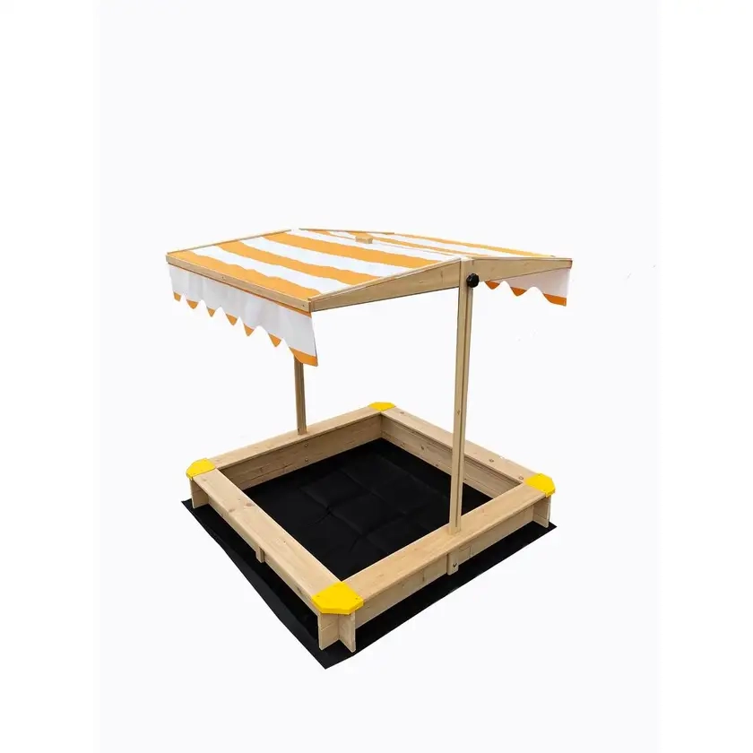 Blueberry Hill Kid's Square Sandpit With Adjustable Canopy