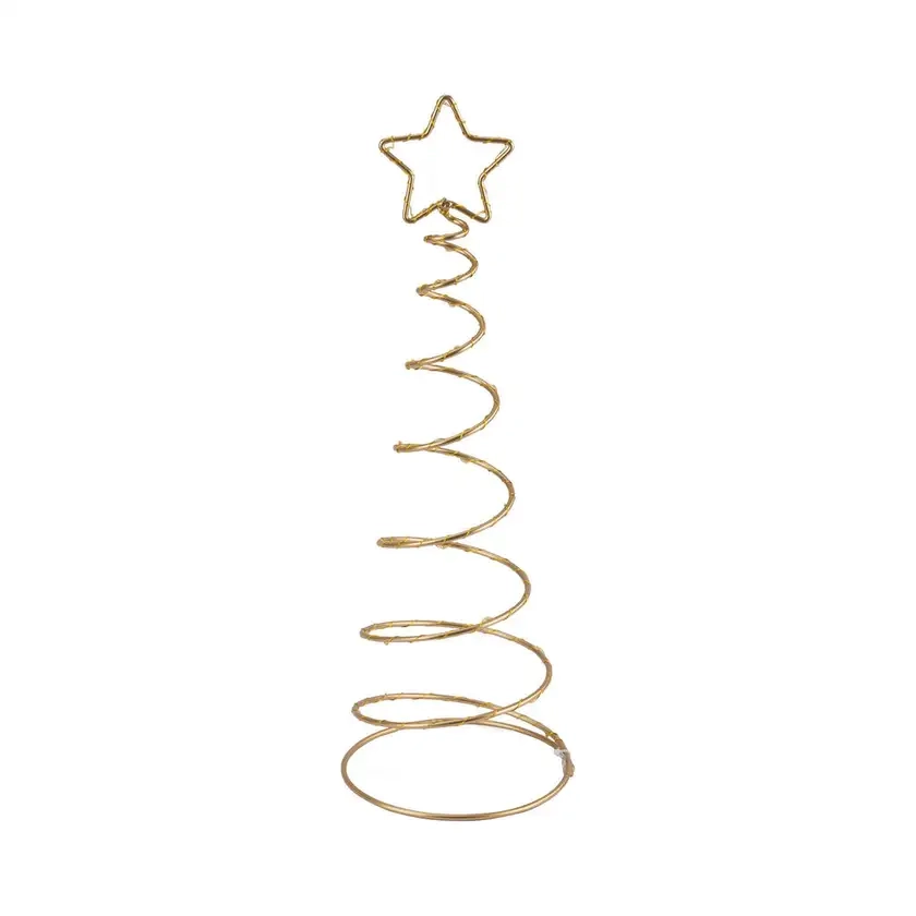 Decorative Metal Christmas LED Light - 51cm Gold Swirl Tree